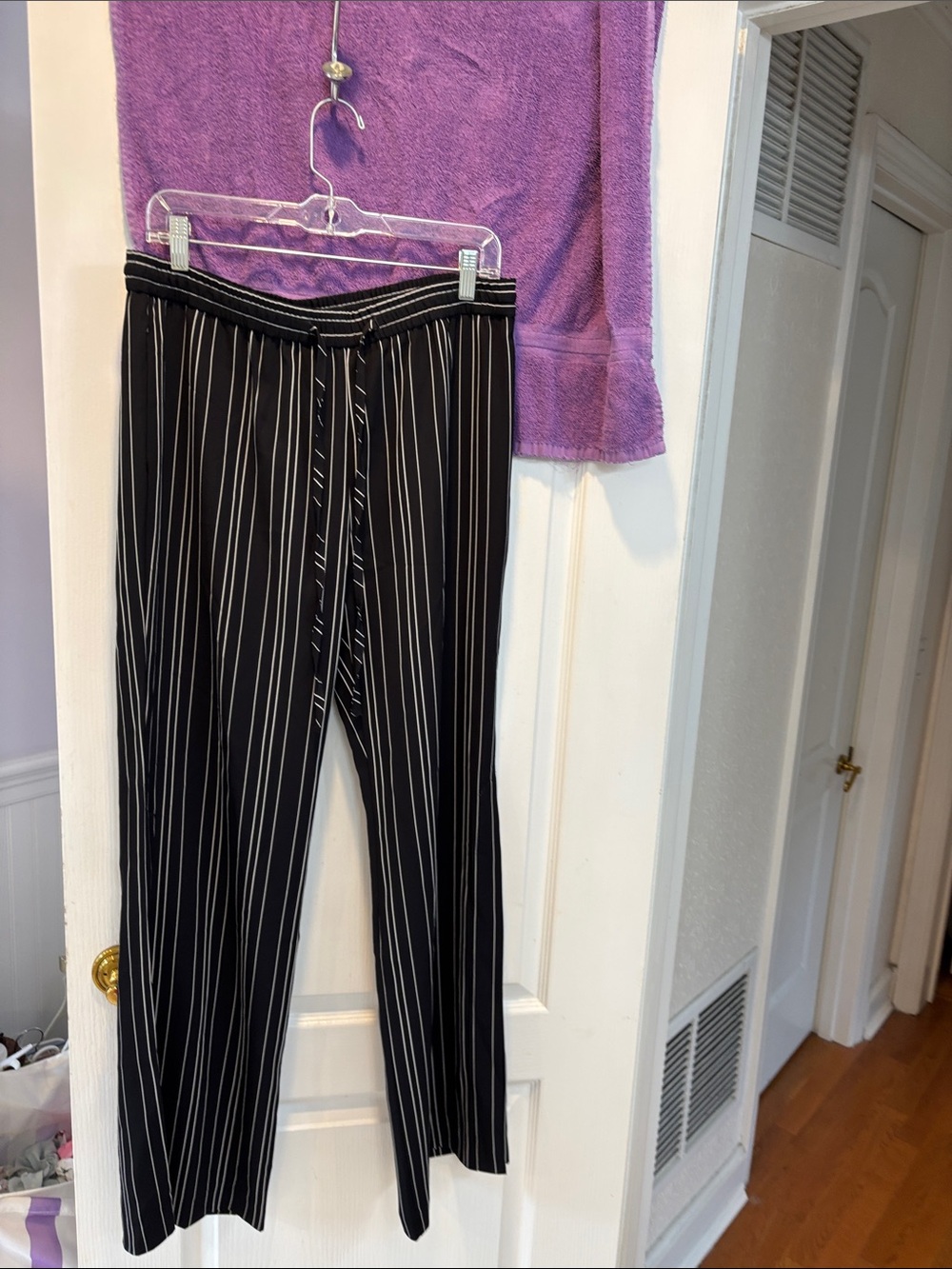 Zara Black Pinstripe Wide-Leg Pants